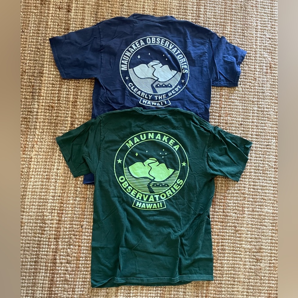Two t-shirts. Maunakea Hawaii observatory